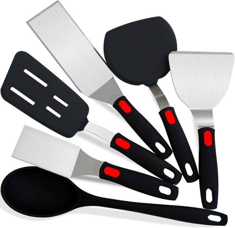 6-Pieces Silicone Spatula Turner Metal Stainless Steel Spatulas Set 1 6-Pieces Silicone Spatula Turner Metal Stainless Steel Spatulas Set