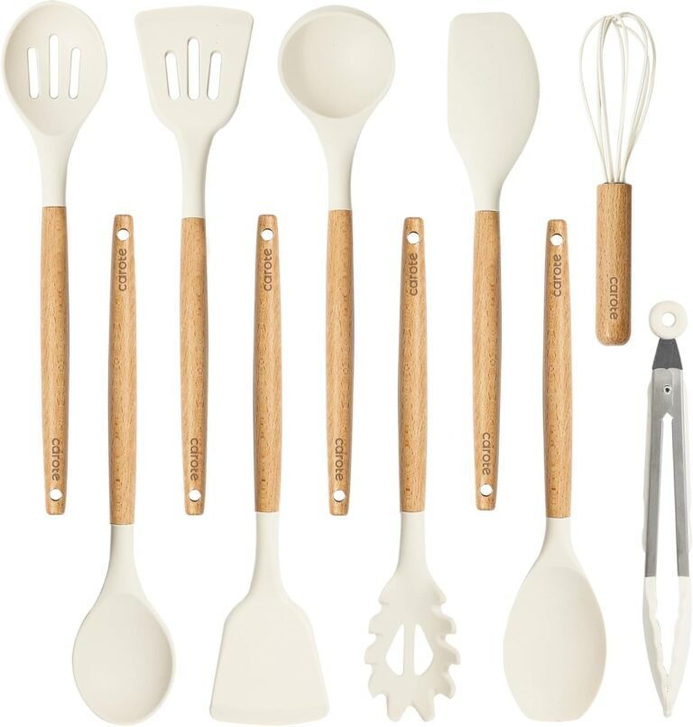 CAROTE Silicone Cooking Utensils Set, Kitchen Utensils Set 10 Pcs for cooking 7 CAROTE Silicone Cooking Utensils Set, Kitchen Utensils Set 10 Pcs for cooking