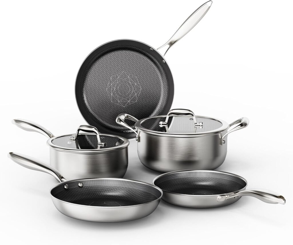 COOKER KING Stainless Steel Cookware Set, Pots and Pans Set Non Stick 6 81LVgMZmLL. AC SL1500