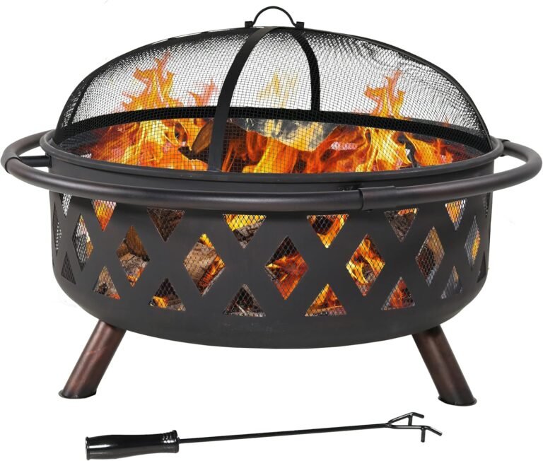 Sunnydaze Crossweave Outdoor Fire Pit - Wood-Burning Fire Pit for Outside with Spark Screen 8 Sunnydaze Crossweave Outdoor Fire Pit – Wood-Burning Fire Pit for Outside with Spark Screen